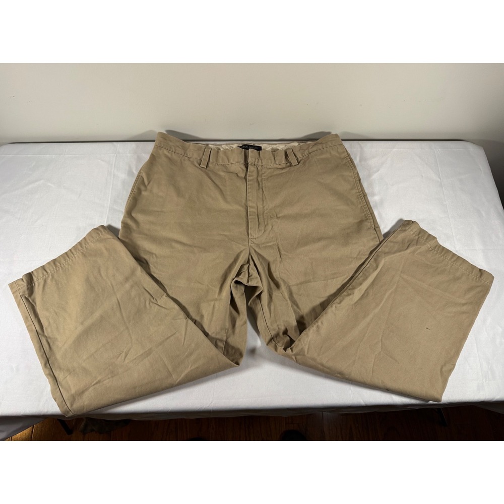 Banana Republic Gavin Straight Fit Chinos Khaki Tan Mens 36x30 100% Cotton Pants